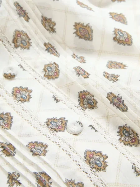 Bluză Veronica Beard cu imagine cu model paisley alb