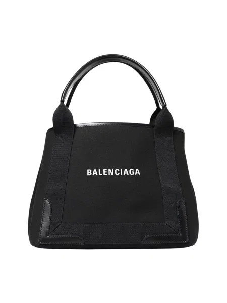 Lniana torebka Balenciaga czarna