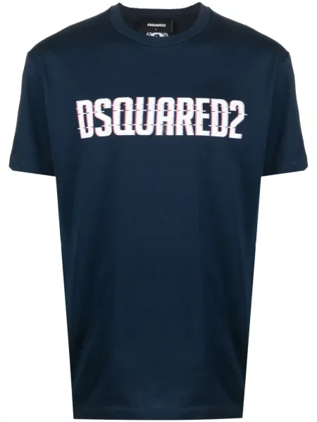 Tricou Dsquared2 cu imagine scurt albastru