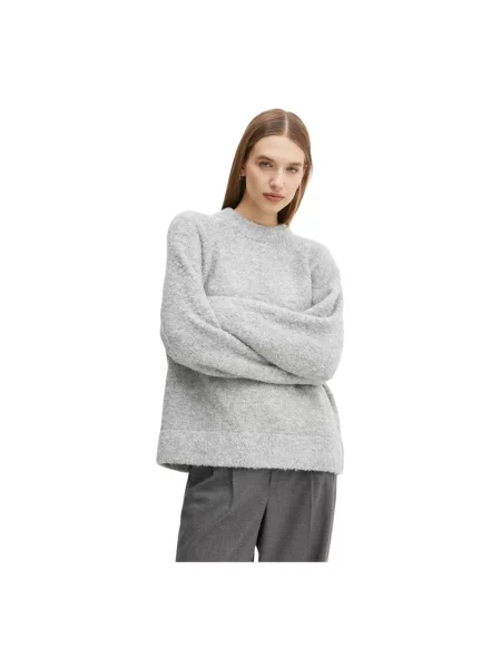 Sweter z domieszką wełny Garnet ciepły szary