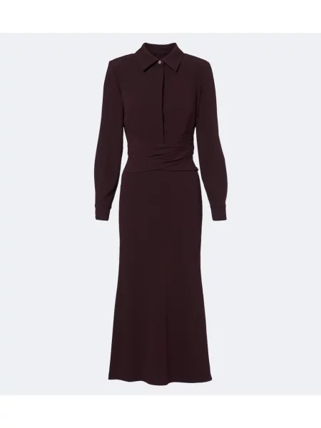 Rochie midi Roland Mouret drapată maro