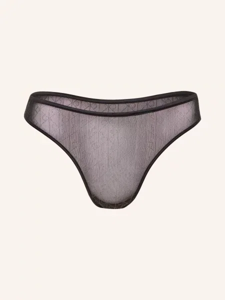 Calvin Klein Kalhotky String Minimalist Emblem S Ozdobnými Kamínky černá