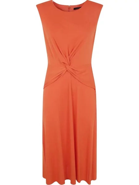 Rochie midi Lauren Ralph Lauren până la genunchi de costum portocaliu