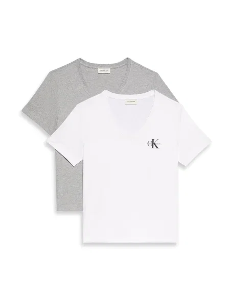 Calvin Klein Jeans Tricou gri amestecat alb