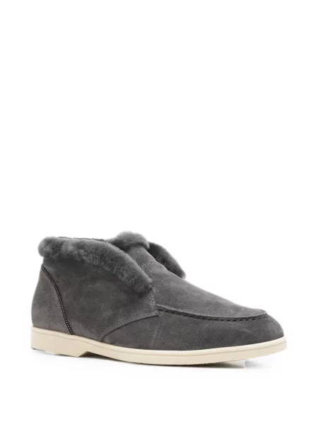 Pantofi loafer Doucal's din piele de căprioară gri