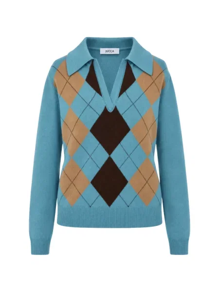 Pulover Jucca cu model argyle albastru