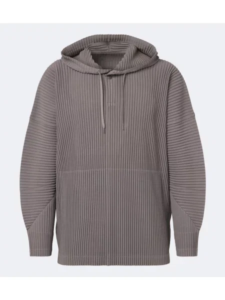 Mikina s kapucňou Homme Plissé Issey Miyake sivá