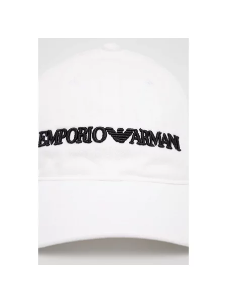 Czapka z daszkiem Emporio Armani klasyczna biała