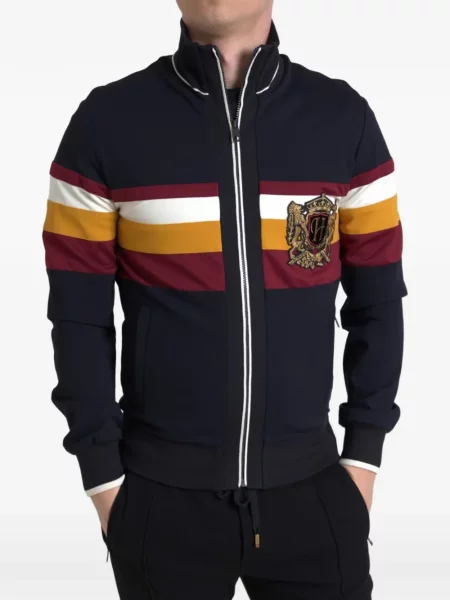 Pulover Dolce & Gabbana cu broderie albastru