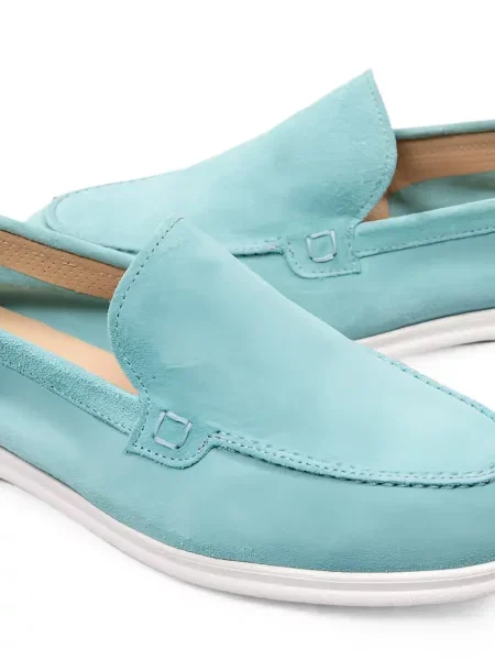 Pantofi loafer Doucal's din piele de căprioară albastru