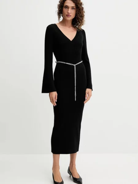 Obleka z dodatkom volne MICHAEL Michael Kors črna