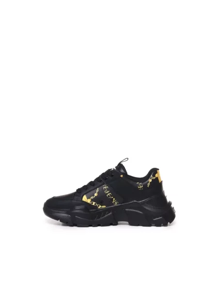 Sneakersy Versace Jeans Couture na płaskim obcasie czarne