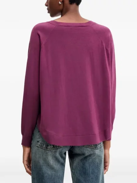 Hanorac crewneck Benetton cu decolteu rotund violet