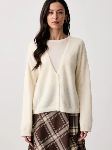 BOSS Orange cardigan pentru femei cu lână C_Farano bej