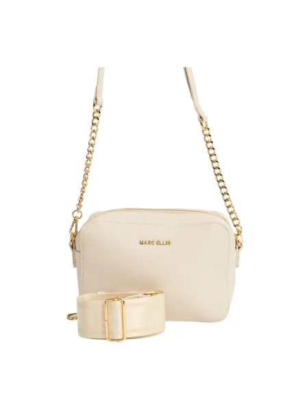 Torebka crossbody Marc Ellis skórzana beżowa