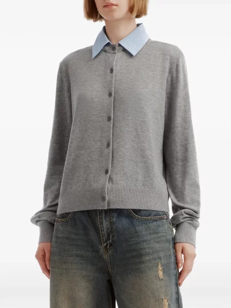Gulerat cardigan B+ab gri