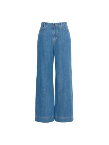 Szerokie jeansy Weekend Max Mara niebieskie