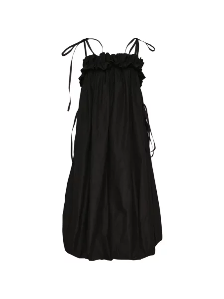 Rochie midi Lee Mathews cu volane cu legături negru