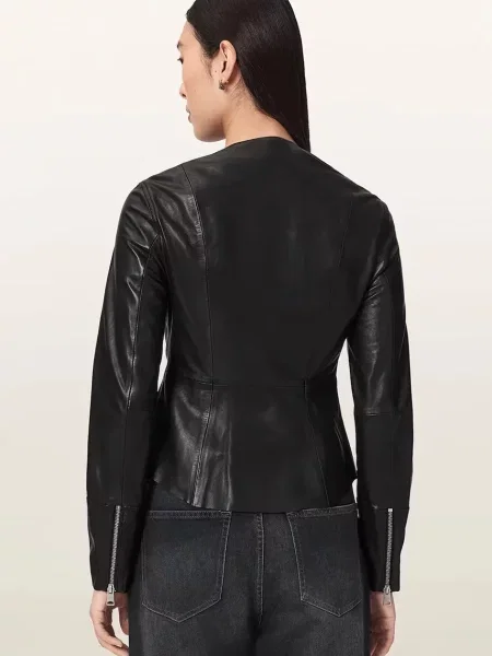 AllSaints De piele cămașă Luana negru