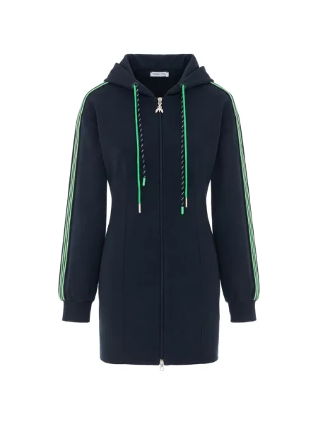 Rochie mini Patrizia Pepe cu dungi cu glugă albastru