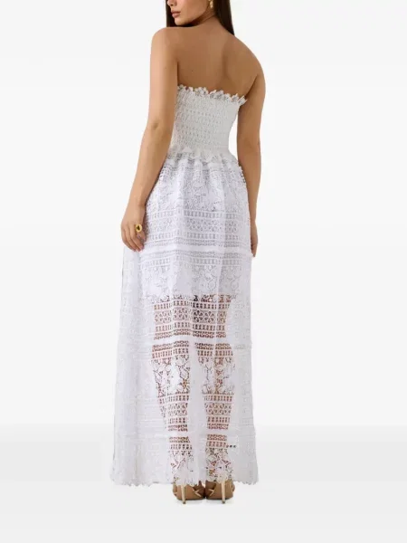 Rochie Guess din dantelă fără bretele alb