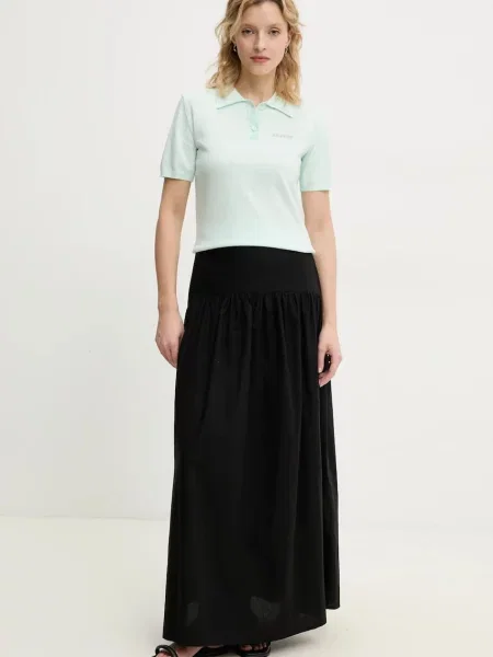 Поло з домішкою вовни Jean бірюзовий