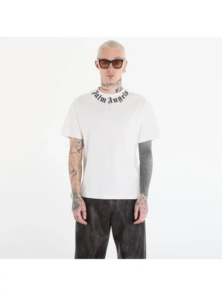 T-shirt Palm Angels Neck Logo Regular Tee UNISEX Off White/ Black L biała