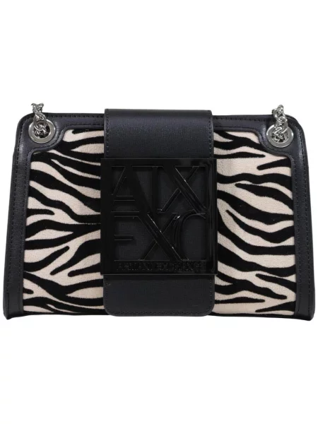 Armani Exchange crossbody kabelka dámska z imitácie semišu čierna