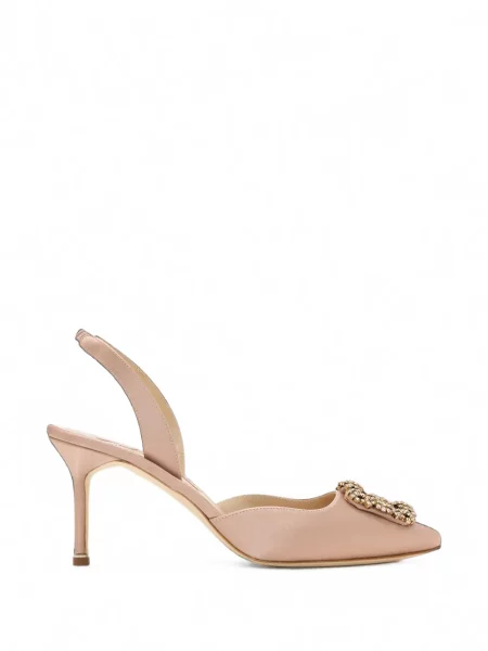 Pantofi cu toc Manolo Blahnik cu cataramă roz