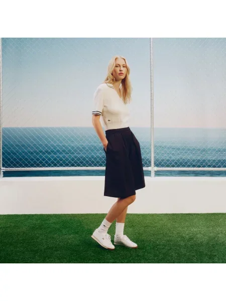 Lacoste Skórzane Sneakersy Club-Low biały