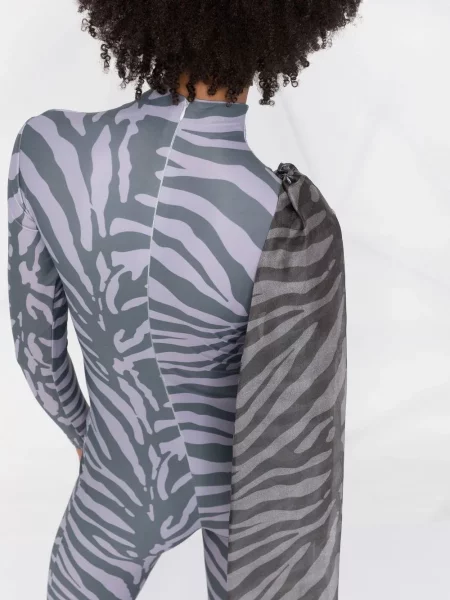 Kombinezon Atu Body Couture z kokardką szary