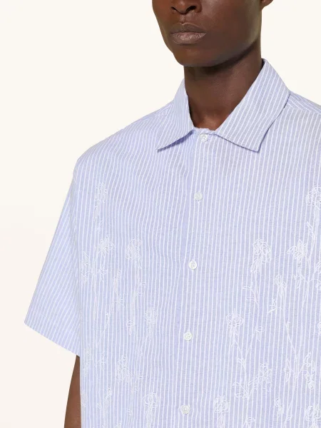 Woodbird Košile S Krátkým Rukávem Střih Comfort Fit tmavě modrá bílá