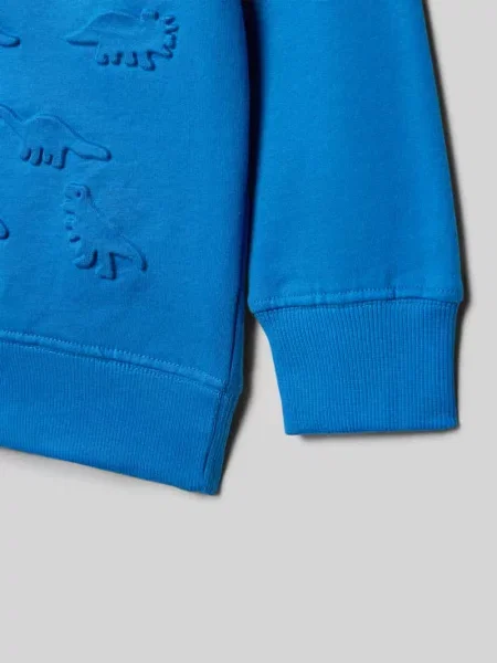 Bluza z prążkowanymi wykończeniami Blue Seven niebieska