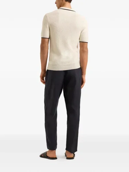 Gulerat tricou polo Orlebar Brown maro