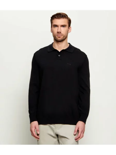 Tricou polo Boss Orange negru