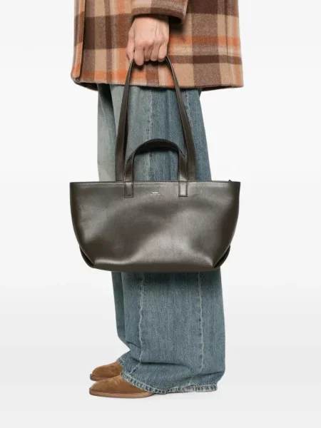 Geantă shopper A.p.c. cu imagine maro