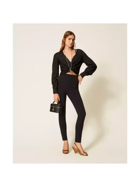 Sweter Twinset wełniany czarny