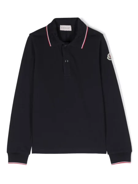 Koszulka polo dziecięca Moncler Enfant niebieska