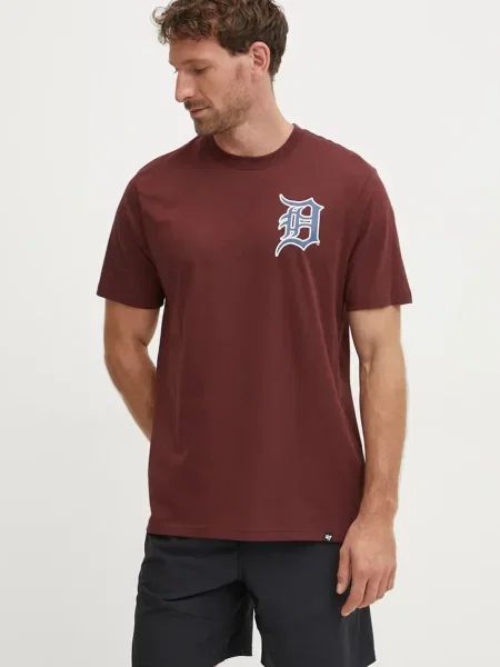 47 brand t-shirt MLB Detroit Tigers z nadrukiem brązowy