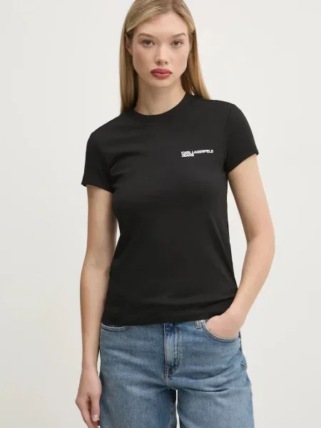Karl Lagerfeld Jeans T-shirt γυναικείο μαύρο