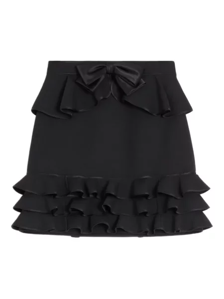 Fusta mini Valentino Garavani din crep scurtă negru