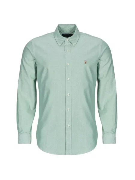Srajca Polo Ralph Lauren z dolgimi rokavi keper zelena