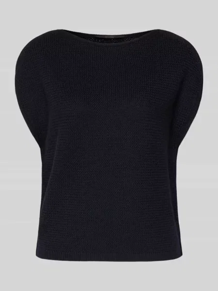 Sweter z dzianiny z okrągłym dekoltem Windsor granatowy