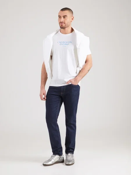 Calvin Klein Jeans Tričko azúrová biela