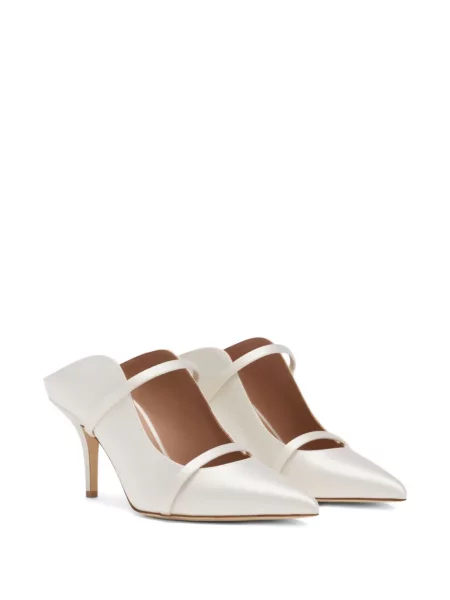 Papuci tip mules Malone Souliers alb