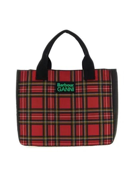 Barbour torebka x GANNI Wax Tote Bag czerwona