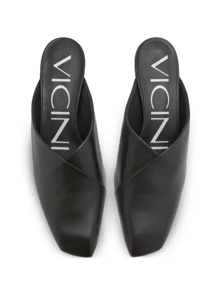 Iš natūralios odos mulės Giuseppe Zanotti su kvadratine nosimi juoda