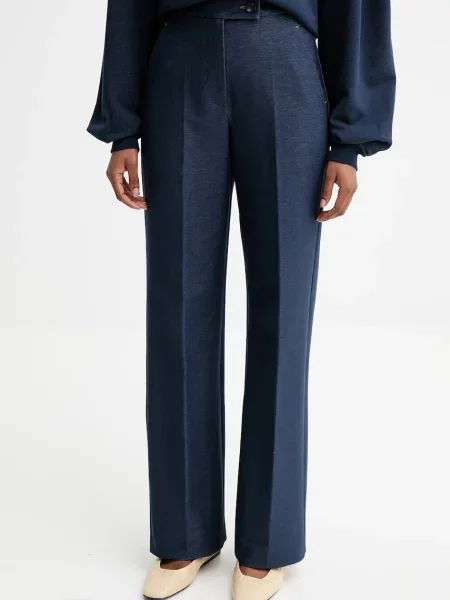 MM pantaloni ULIVO bleumarin drept high waist