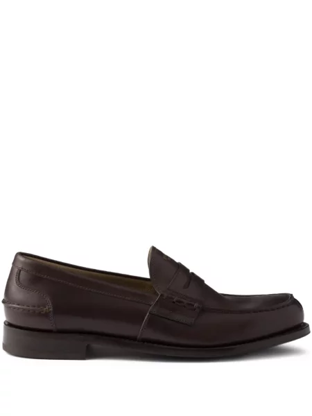 Pantofi loafer Prada din piele maro