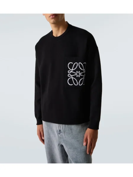 Pulover Loewe cu broderie negru